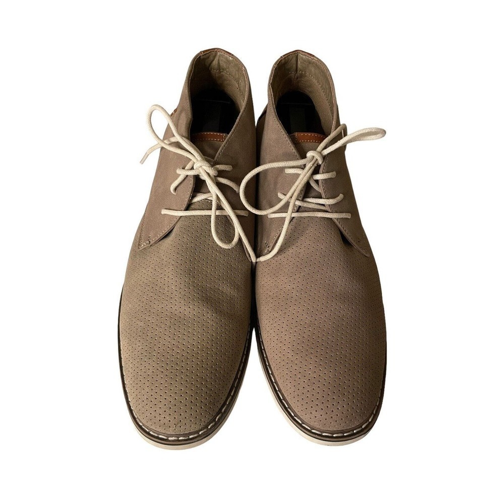 Steve Madden M-Devlyn Chukka Boots 11.5 M Gray Faux Leather Lace-Up Shoes Men’s - Picture 3 of 8